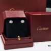 Cartier Luxury Panther Head Stud Earrings, Clip-on Design, Elegant and Noble, Classic Aristocratic Style, Fully Paved with AAAA Sparkling Cubic Zirconia, 18K Gold Plated Finish