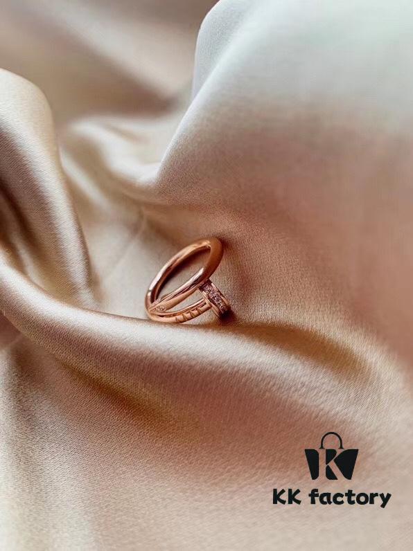 Cartier Juste un Clou Series Nail Ring, 925 Silver with Heavy Plating of Premium 18K Rose Gold