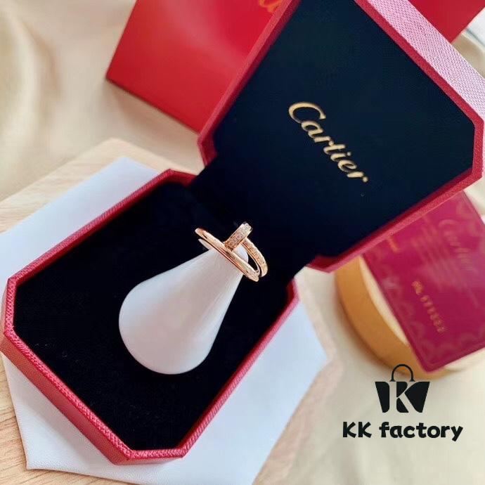 Cartier Juste un Clou Series Nail Ring, 925 Silver with Heavy Plating of Premium 18K Rose Gold