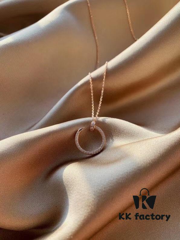 Cartier Juste un Clou Nail Necklace in 925 Silver with Heavy Plating of 18K Rose Gold