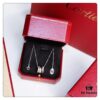 Cartier-style Classic Three-Ring Adjustable Necklace S925 Sterling Silver Plated 18K Real Gold with Imported Simulated Diamonds, Luxury Dual-Tone Plating, Detachable for Versatile Styling