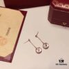Cartier-Style High-End Double-Sided Pendant Stud Earrings, 925 Sterling Silver with Red, White, and Black Gemstones, Symbolizing Different Love Messages, Available in Rose Gold, White Gold, and Yellow Gold