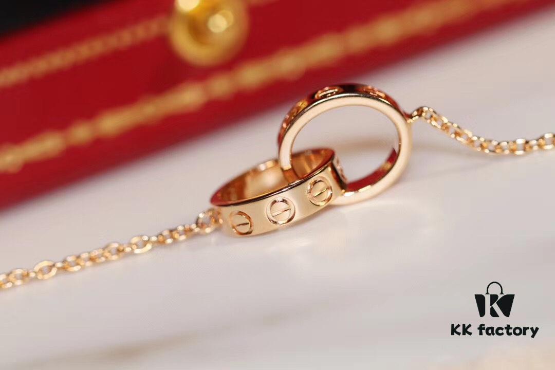 Cartier Love Series Dual-Tone Necklace, Custom Italian Chain, High-Density Craftsmanship