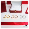 Cartier Love Earrings Studs, Rose Gold, White Gold, Yellow Gold, Original Saucer Backs, German Imported Silver with Thick Gold Plating