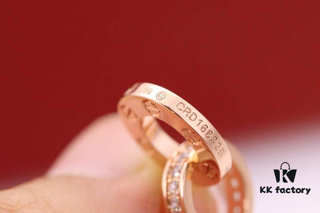 New Arrival 💗 Cartier Rose Gold Double Ring Full Diamond Round Pendant Necklace