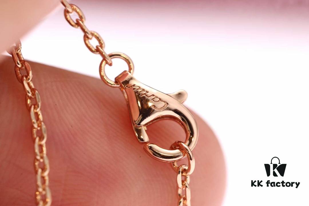 New Arrival 💗 Cartier Rose Gold Double Ring Full Diamond Round Pendant Necklace