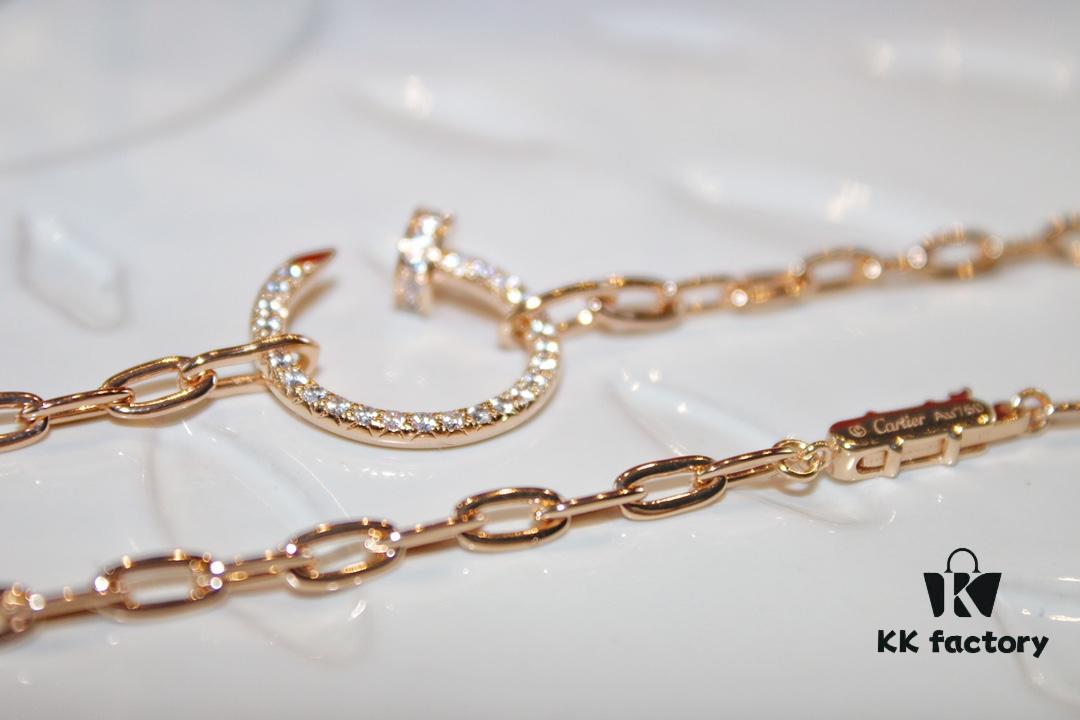 Latest Muse Jiang Shuying Same Style Cartier New Curb Chain Necklace Hollow Link Chain Original Proportion Major Celebrities' Same Style Precision Craftsmanship German Imported S925 Sterling Silver Plated 14K Gold Rose Gold Platinum Double-Sided Wear