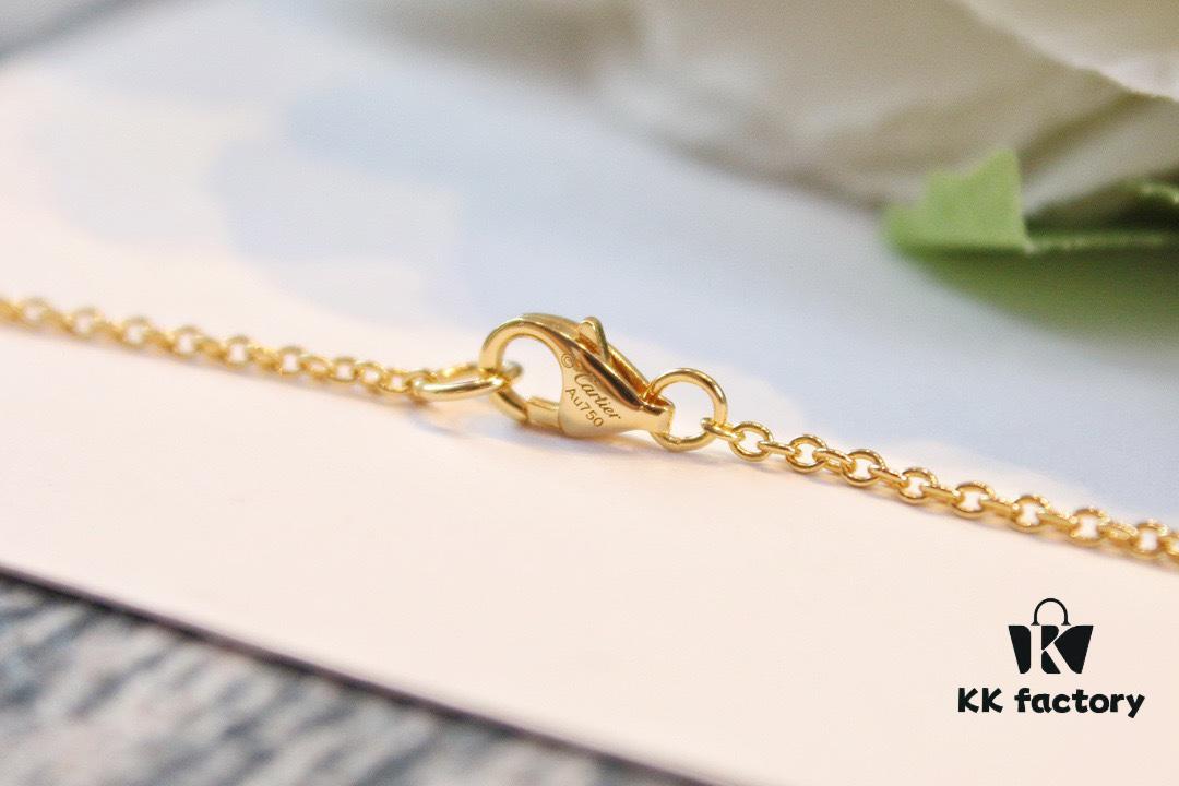 Classic Bestseller - CNC Precision Crafted CARTIER LOVE Series Diamond Double Ring Necklace