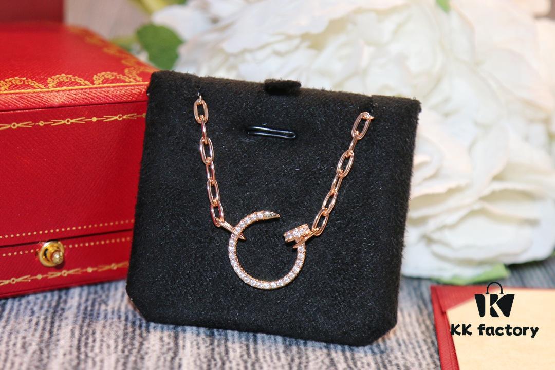 Latest Muse Jiang Shuying Same Style Cartier New Curb Chain Necklace Hollow Link Chain Original Proportion Major Celebrities' Same Style Precision Craftsmanship German Imported S925 Sterling Silver Plated 14K Gold Rose Gold Platinum Double-Sided Wear