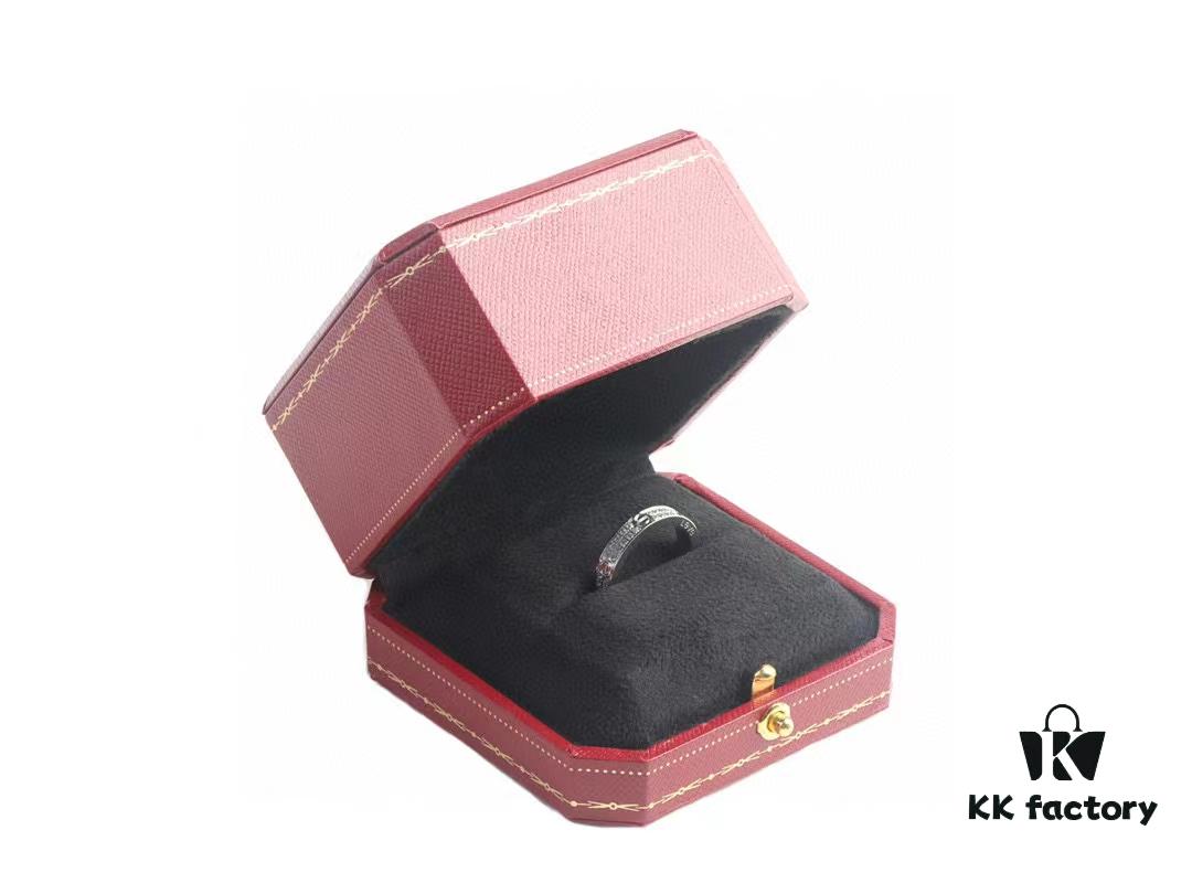 Cartier Screw Ring Pair, Full Diamond Set, CMC Craftsmanship, Simple and Stylish, Timeless Classic Design