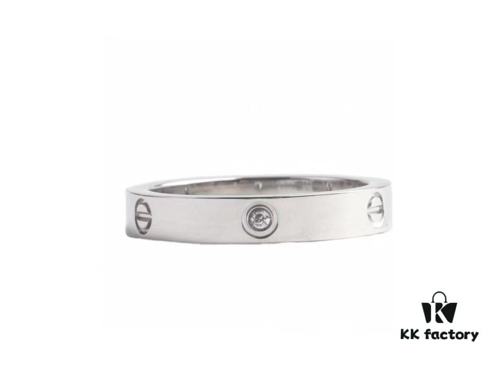 Cartier Screw Ring with Three Diamonds, CMC Craftsmanship, Simple and Stylish, Timeless Classic Design