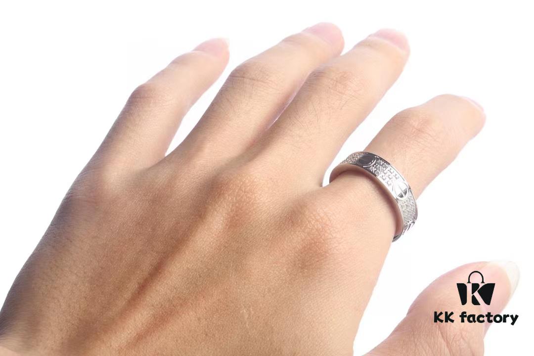 Cartier Screw Ring Pair, Full Diamond Set, CMC Craftsmanship, Simple and Stylish, Timeless Classic Design