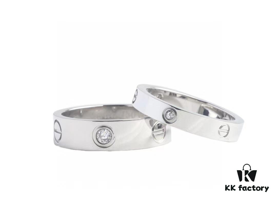 Cartier Screw Ring with Three Diamonds, CMC Craftsmanship, Simple and Stylish, Timeless Classic Design