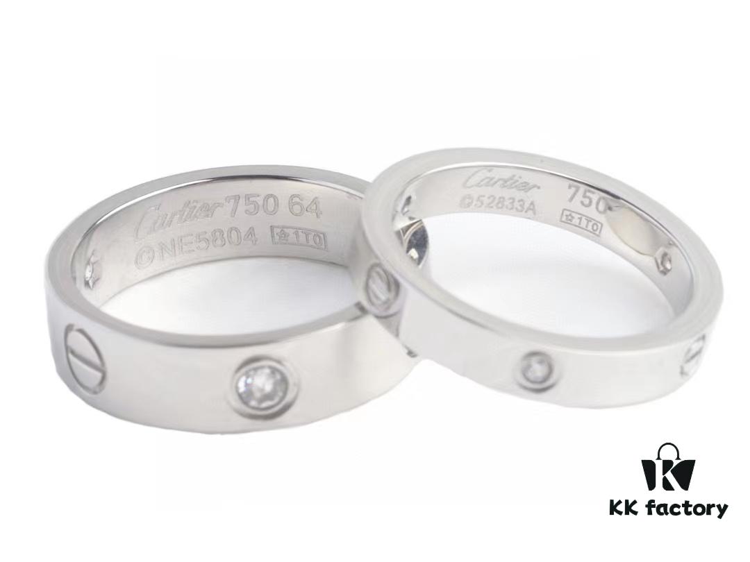 Cartier Screw Ring with Three Diamonds, CMC Craftsmanship, Simple and Stylish, Timeless Classic Design