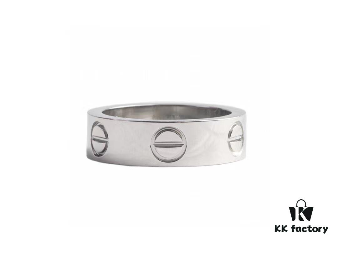 Cartier Screw Ring Pair, Diamond-Free Design, CMC Craftsmanship, Simple and Stylish, Timeless Classic