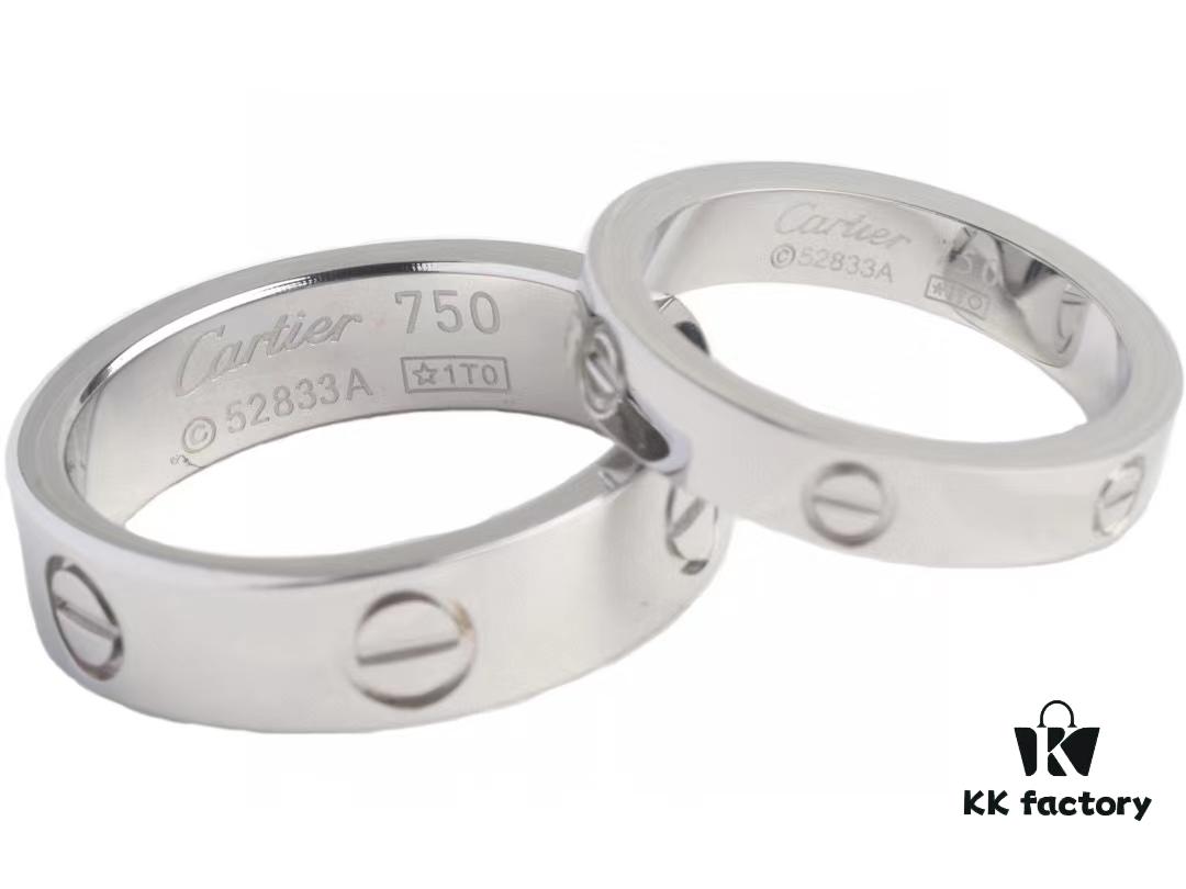 Cartier Screw Ring Pair, Diamond-Free Design, CMC Craftsmanship, Simple and Stylish, Timeless Classic