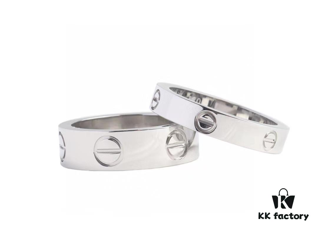 Cartier Screw Ring Pair, Diamond-Free Design, CMC Craftsmanship, Simple and Stylish, Timeless Classic