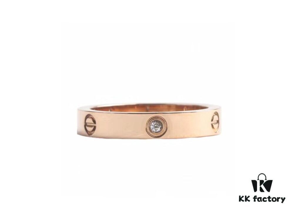 Cartier Screw Ring with Three Diamonds, CMC Craftsmanship, Simple and Fashionable, Classic Design Never Goes Out of Style