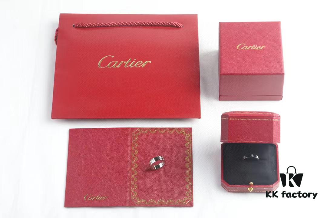 Cartier Screw Ring Pair, Diamond-Free Design, CMC Craftsmanship, Simple and Stylish, Timeless Classic