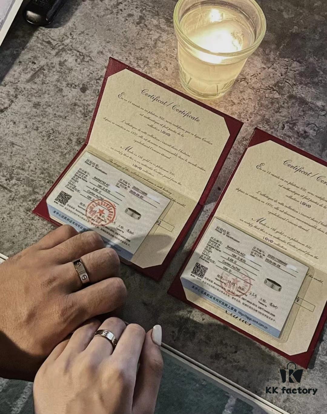 Cartier Screw Ring Pair, Diamond-Free Design, CMC Craftsmanship, Simple and Stylish, Timeless Classic