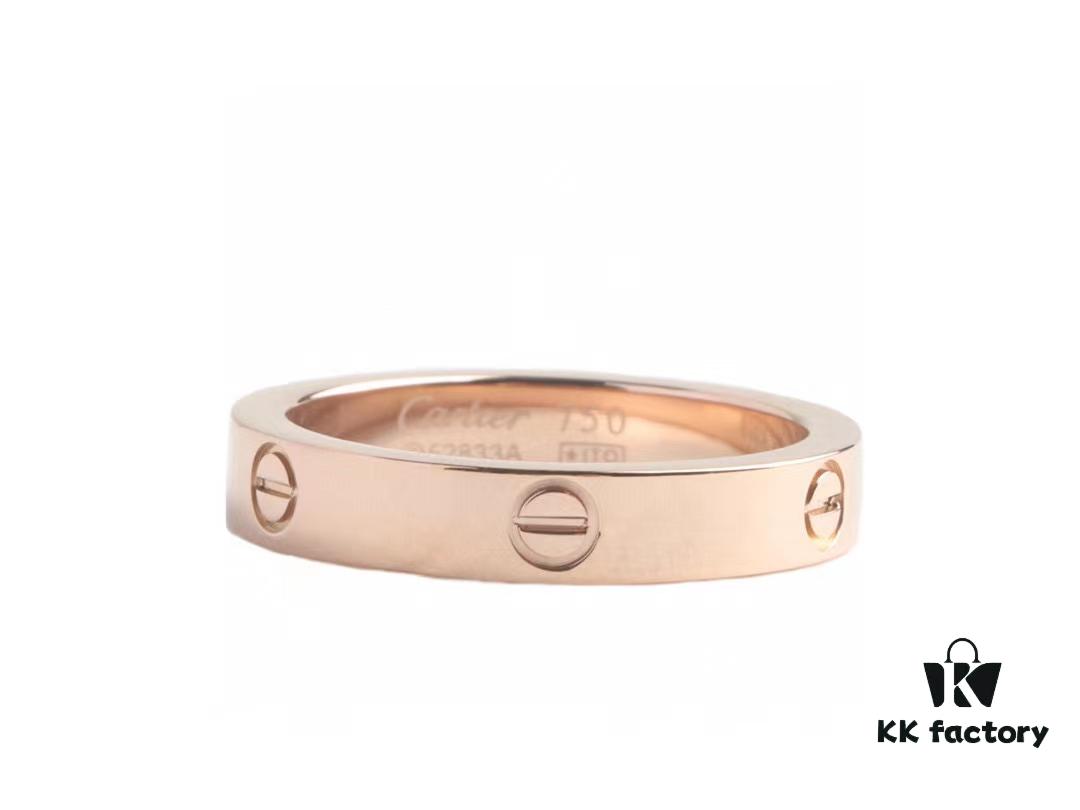 Cartier Screw Ring Pair Without Diamonds, CMC Craftsmanship, Simple and Stylish, Timeless Classic Design