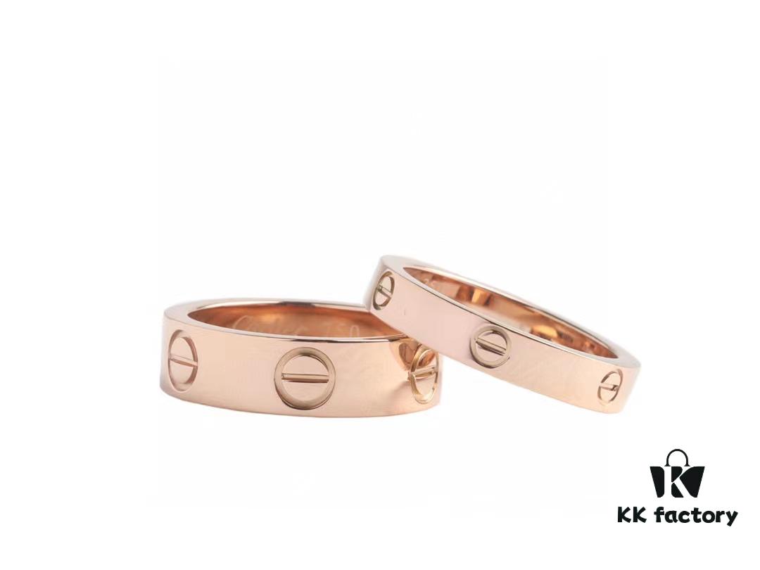 Cartier Screw Ring Pair Without Diamonds, CMC Craftsmanship, Simple and Stylish, Timeless Classic Design
