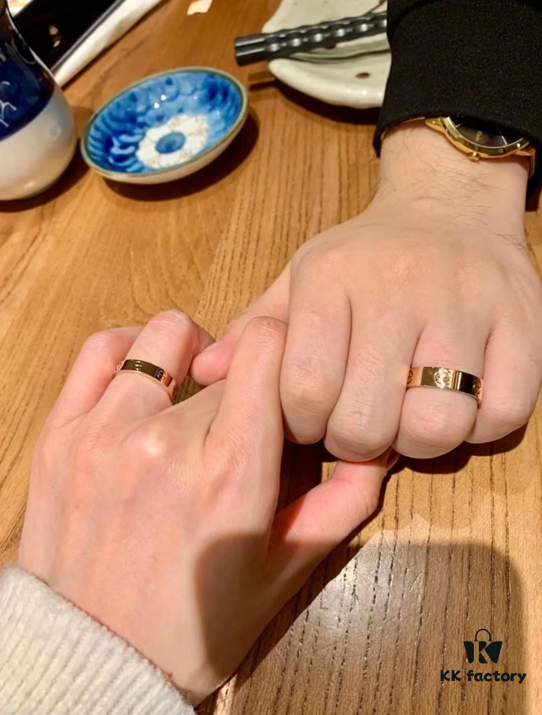 Cartier Screw Ring Pair Without Diamonds, CMC Craftsmanship, Simple and Stylish, Timeless Classic Design