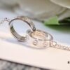 Classic Bestseller CARTIER Love Series Double Ring Necklace CNC Precision Crafted Plated Gold Tone