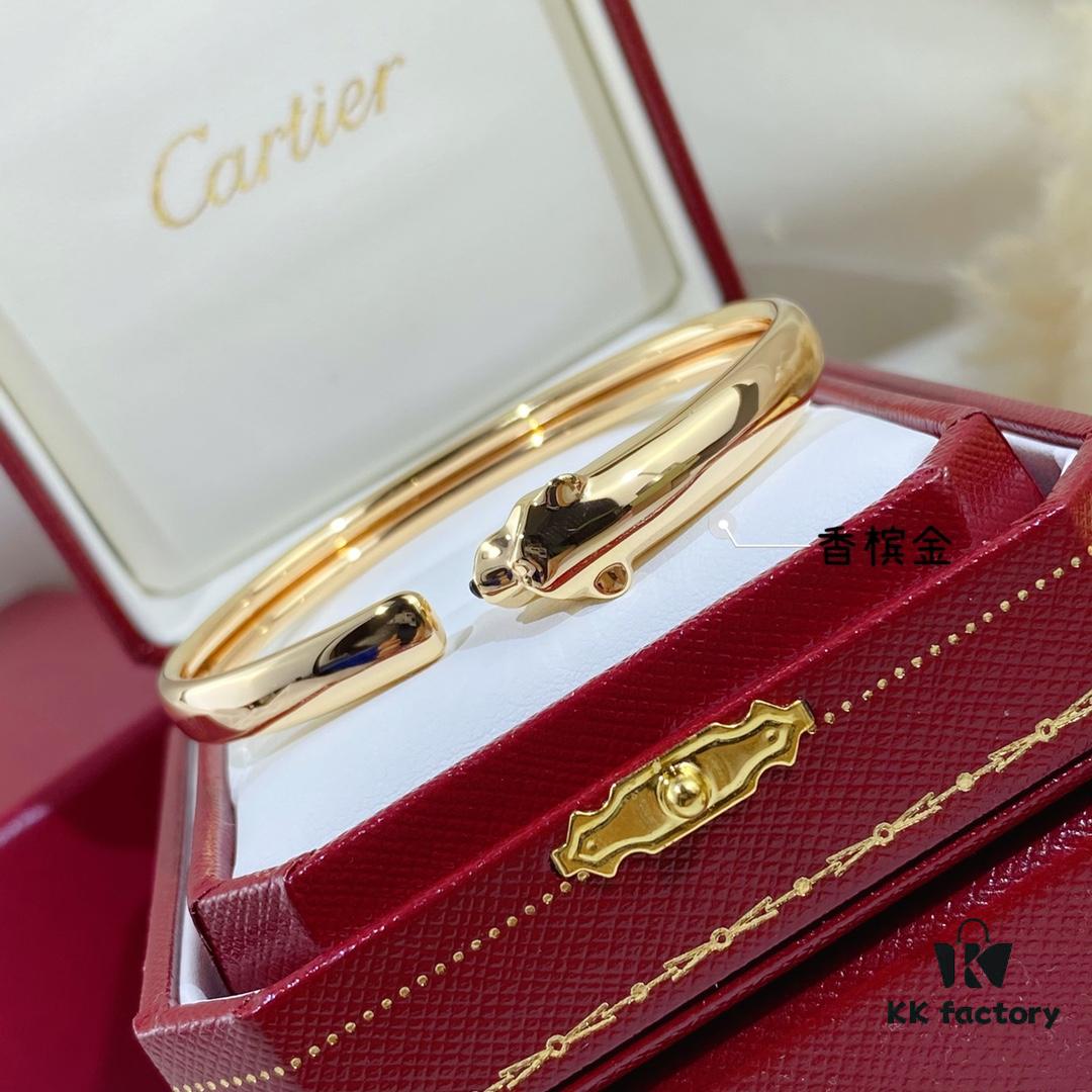 New Arrival V Gold Plated 18K Mimetic Gold CNC Hand-Set Diamond Cartier Thin Smooth Leopard Bangle, Ultra Thick and Imposing Leopard Design, Unisex Couple Bracelet