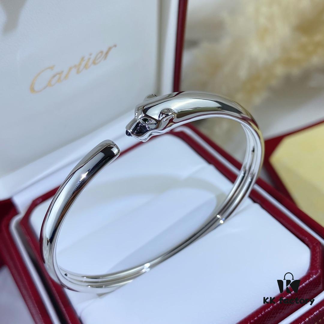 New Arrival V Gold Plated 18K Mimetic Gold CNC Hand-Set Diamond Cartier Thin Smooth Leopard Bangle, Ultra Thick and Imposing Leopard Design, Unisex Couple Bracelet