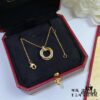 V Gold Cartier Small Three-Ring Diamond Necklace