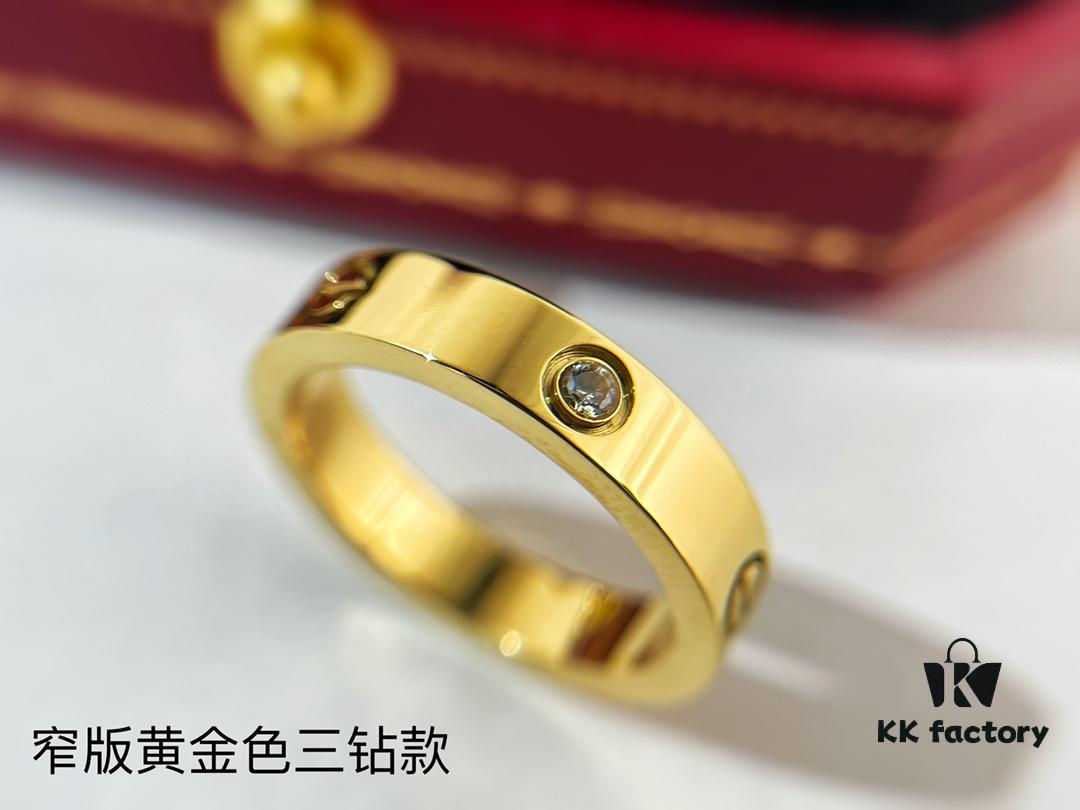 Available in three colors: gold, rose gold, and silver; with or without diamonds, wide or narrow style; sizes 5 through 11