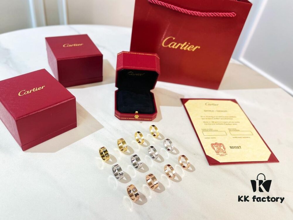 Cartier Classic Love Series Ring in Rose Gold, White Gold, Yellow Gold with Diamond or Without, Wide and Narrow Width Options