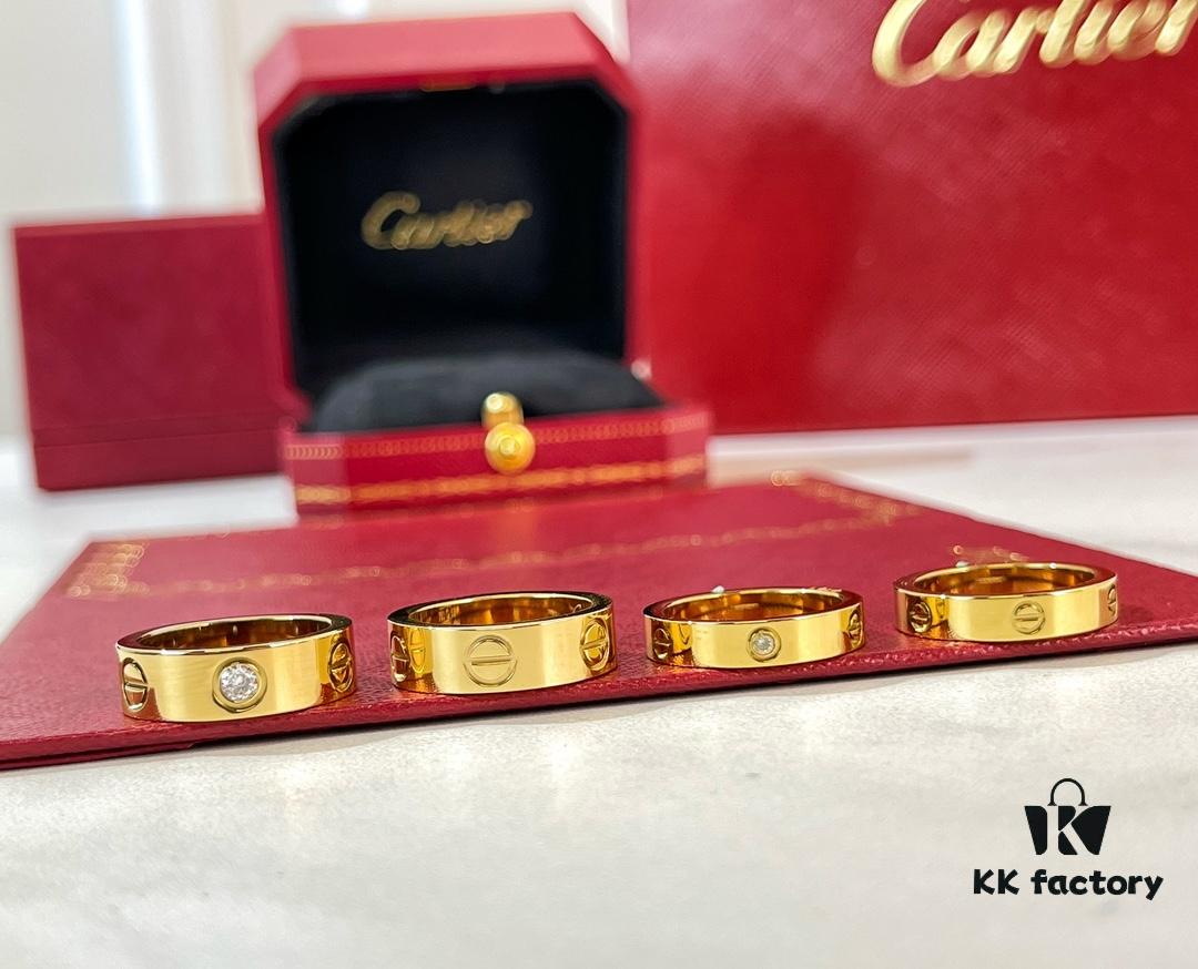 Cartier Classic Love Series Ring in Rose Gold, White Gold, Yellow Gold with Diamond or Without, Wide and Narrow Width Options