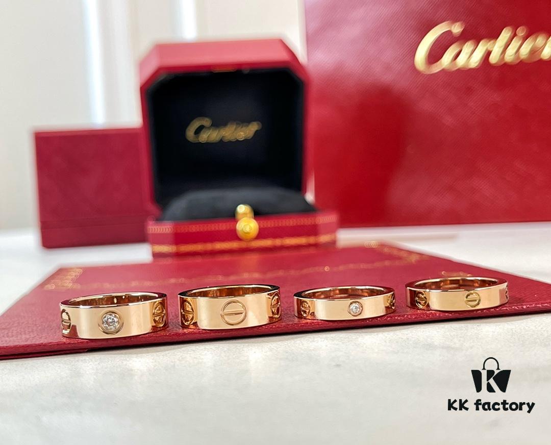 Cartier Classic Love Series Ring in Rose Gold, White Gold, Yellow Gold with Diamond or Without, Wide and Narrow Width Options