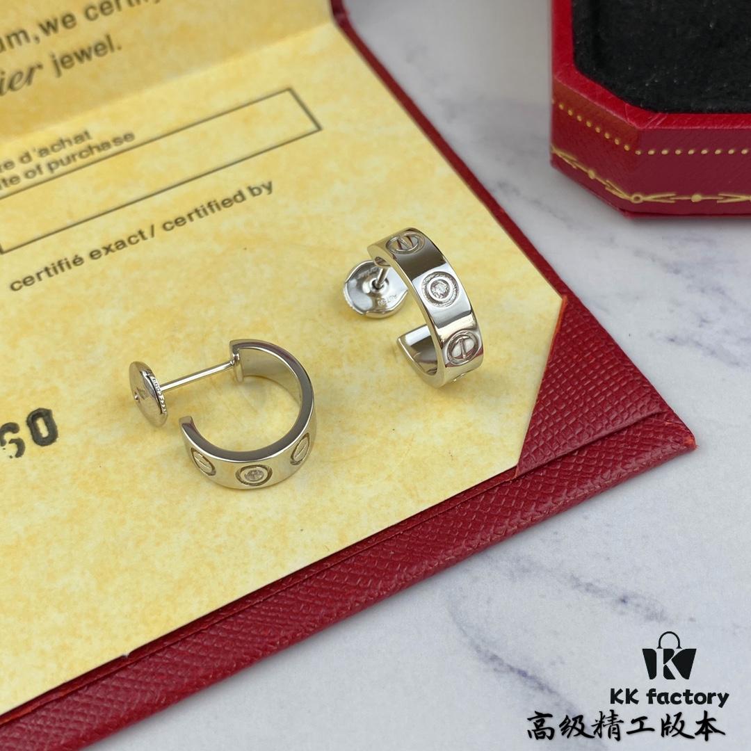👑Cartier LOVE Earrings, Classic Design with Flying Saucer Ear Plugs, [Top-Tier Replica]👄 Classic Cartier Love Series, Smooth Screw Motif, Single Diamond Stud Earrings in Rose Gold, Platinum, or Yellow Gold – Three Colors Available, Highest Quality on Market. 5658085