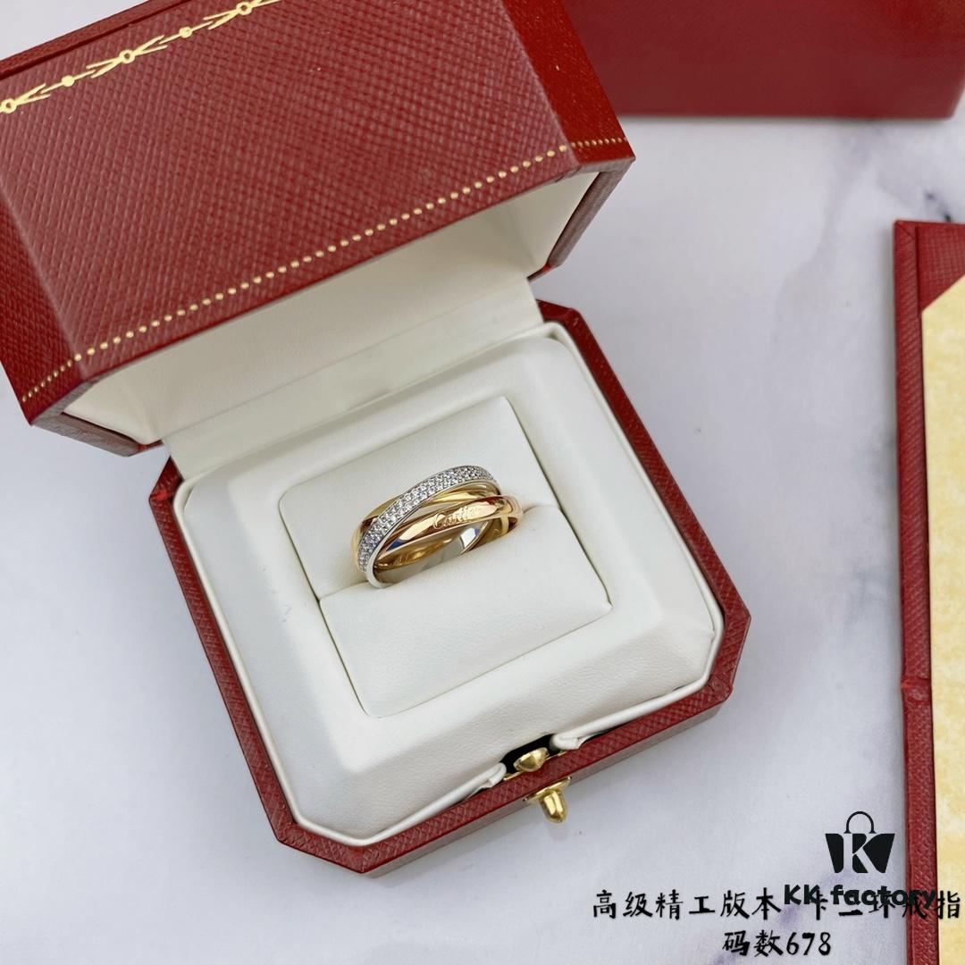 V Gold Material Cartier Trinity Ring 💍 A Classic Diamond Ring Embracing Symmetrical Elegance