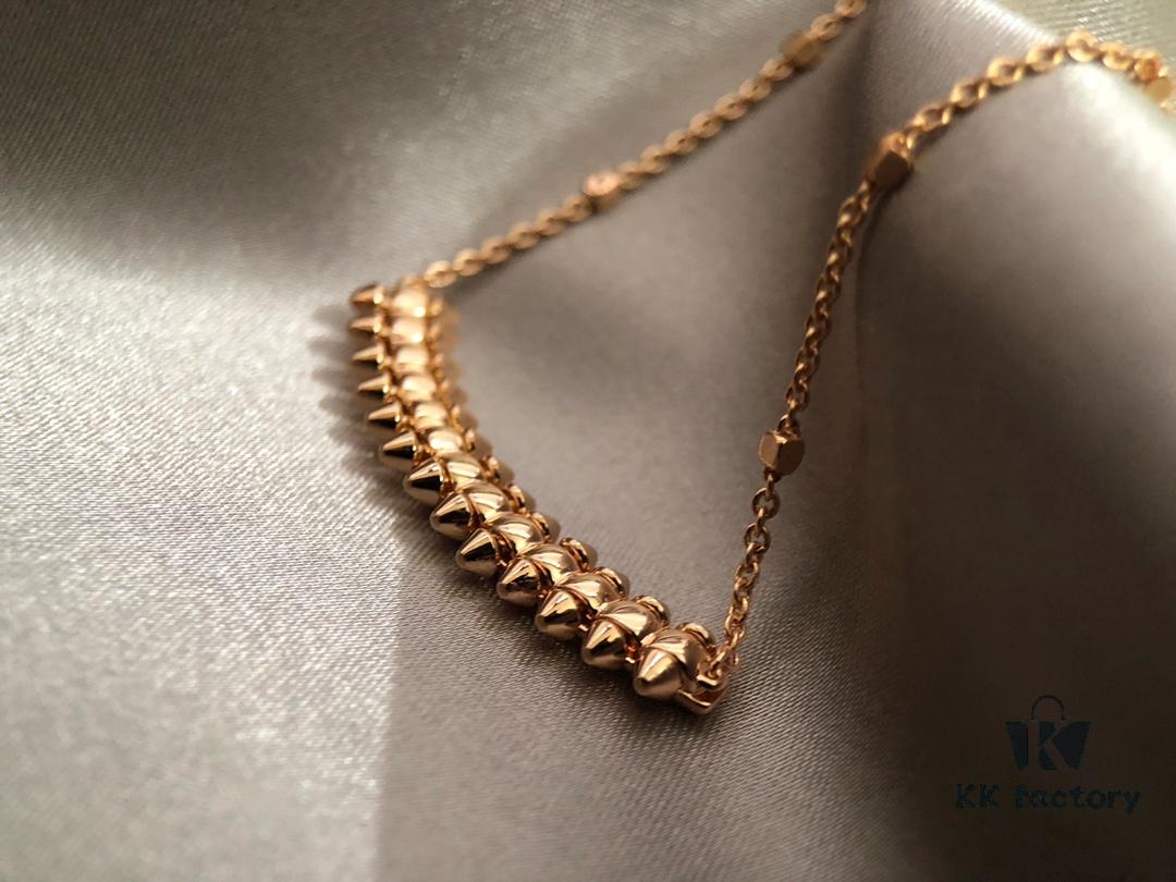 Cartier Necklace with Neutral and Bold Design, Featuring Rotatable Rivets and V-Gold Plating