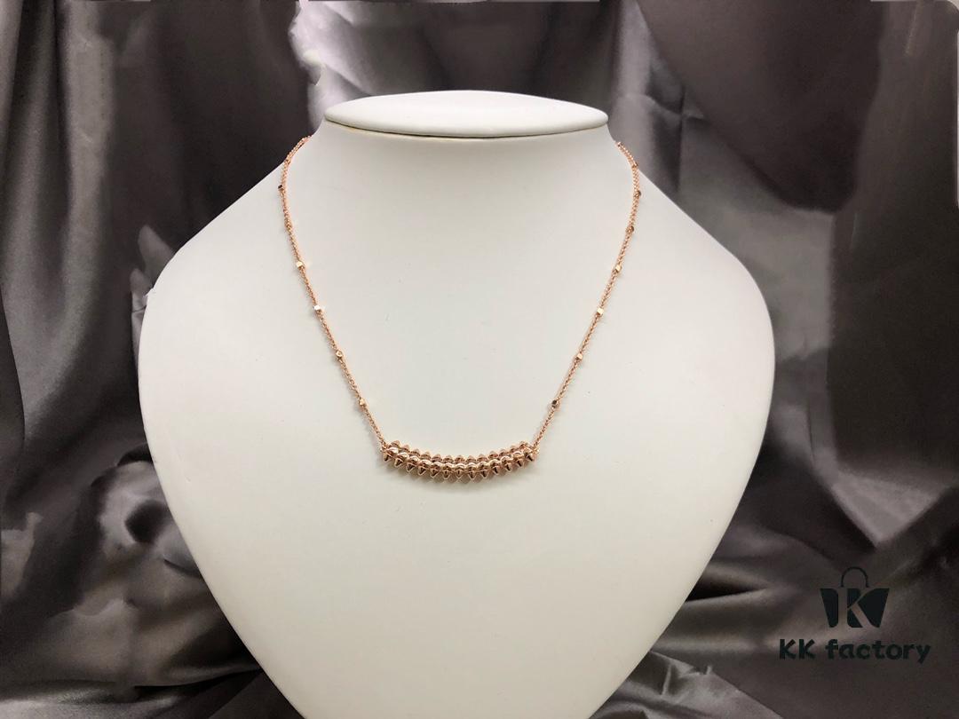 Cartier Necklace with Neutral and Bold Design, Featuring Rotatable Rivets and V-Gold Plating