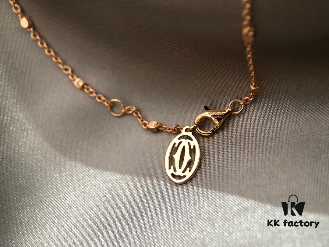 Cartier Necklace with Neutral and Bold Design, Featuring Rotatable Rivets and V-Gold Plating