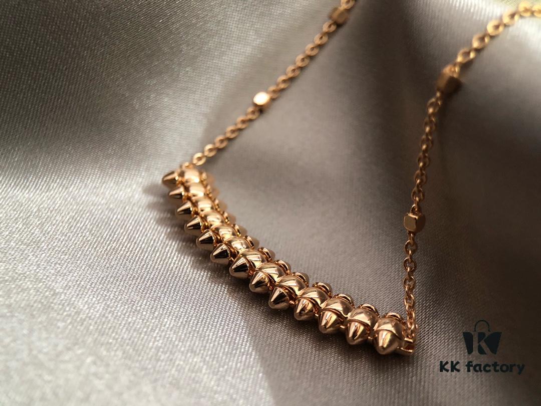 Cartier Necklace with Neutral and Bold Design, Featuring Rotatable Rivets and V-Gold Plating