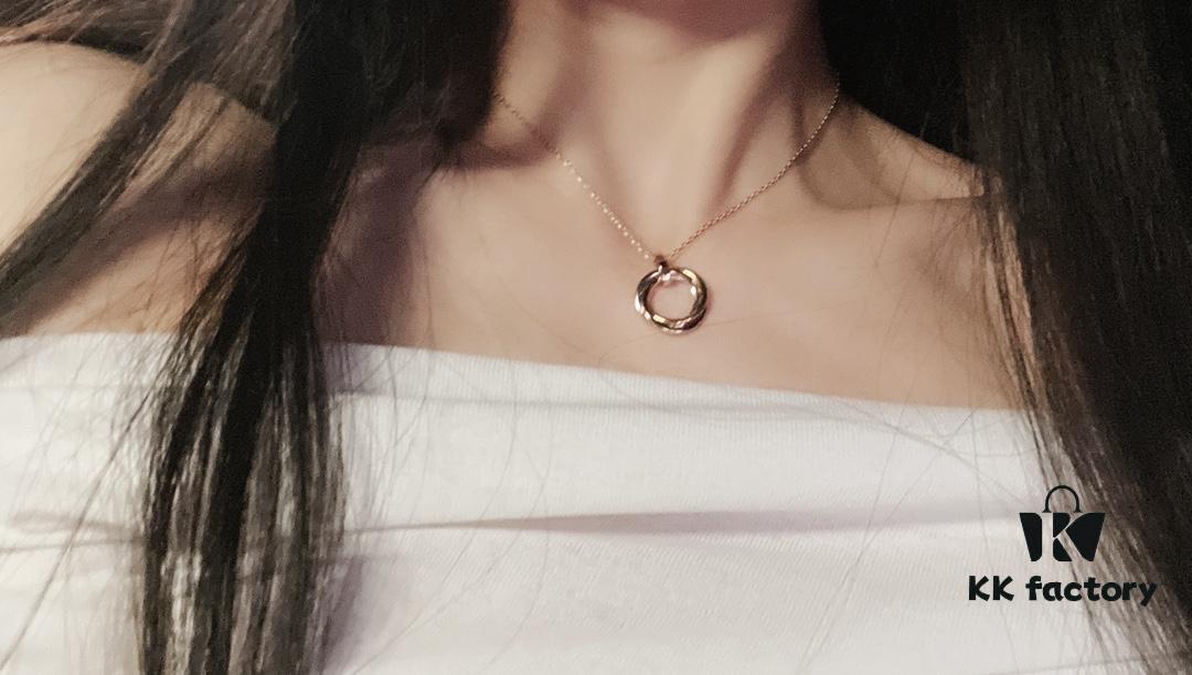 Cartier Trinity Three-Ring Three-Color Gold Necklace