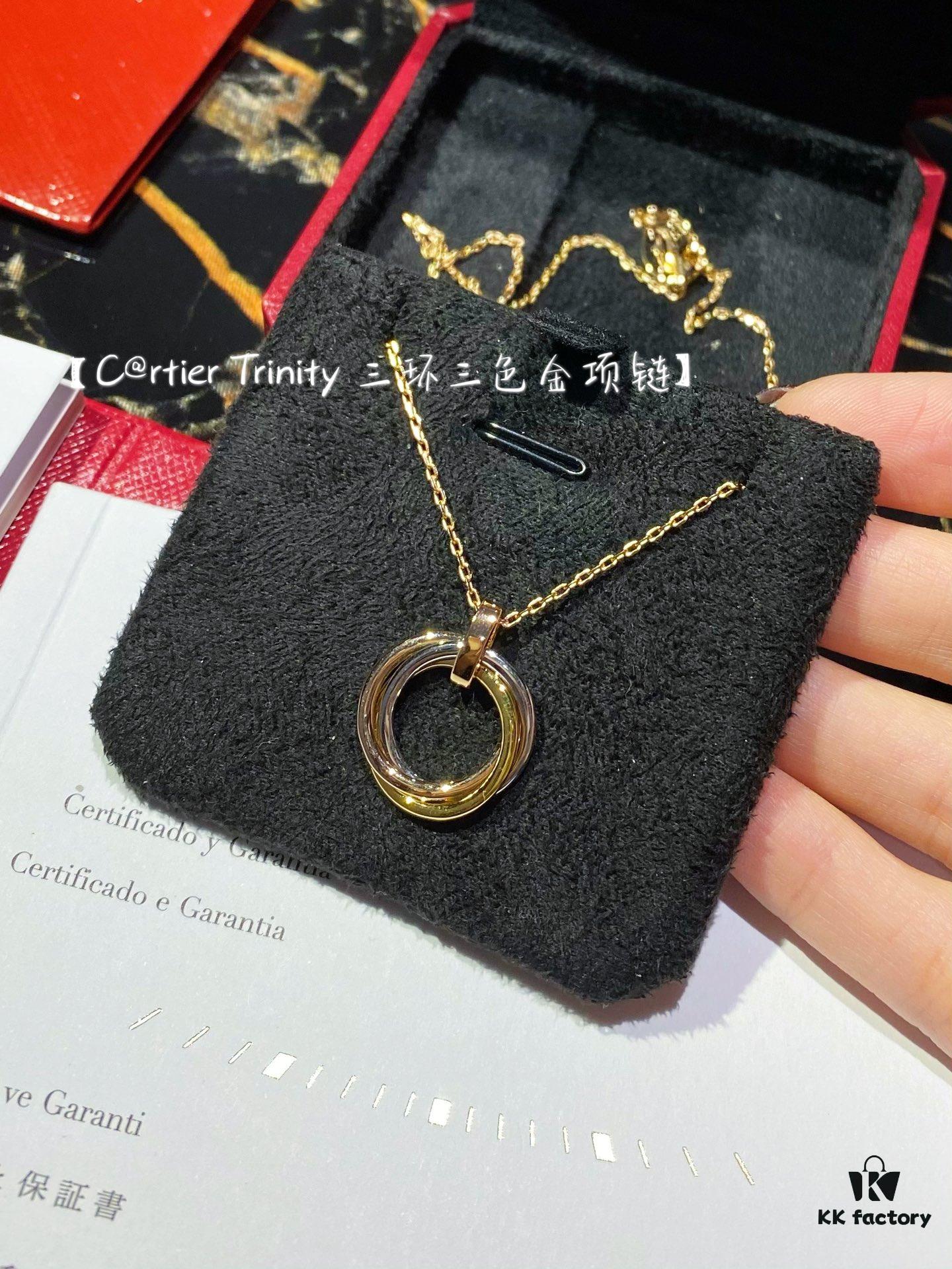 Cartier Trinity Three-Ring Three-Color Gold Necklace