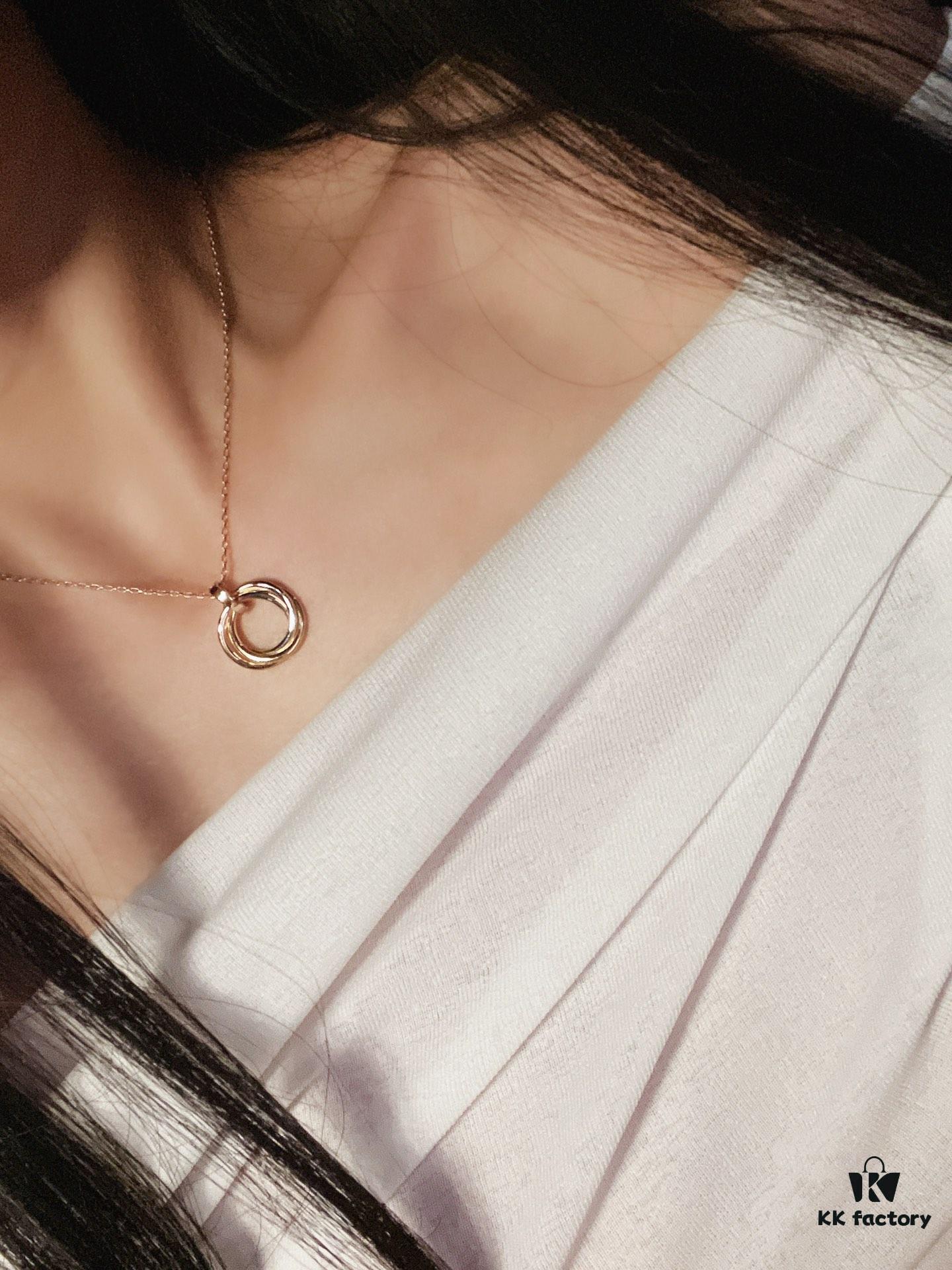 Cartier Trinity Three-Ring Three-Color Gold Necklace