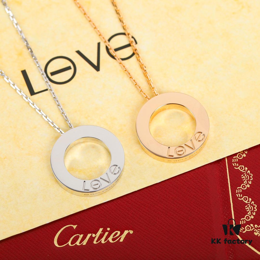 Homage to Classic Cartier Ca@tier Smooth Three-Diamond Six-Diamond Version Big Flat Necklace, Reversible Wear, Real Photos Showcasing Authentic Details