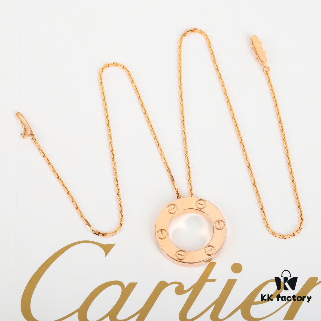 Homage to Classic Cartier Ca@tier Smooth Three-Diamond Six-Diamond Version Big Flat Necklace, Reversible Wear, Real Photos Showcasing Authentic Details