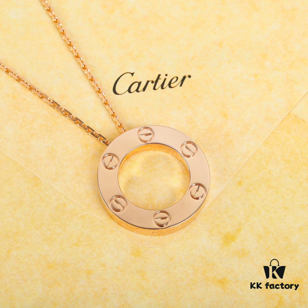 Homage to Classic Cartier Ca@tier Smooth Three-Diamond Six-Diamond Version Big Flat Necklace, Reversible Wear, Real Photos Showcasing Authentic Details