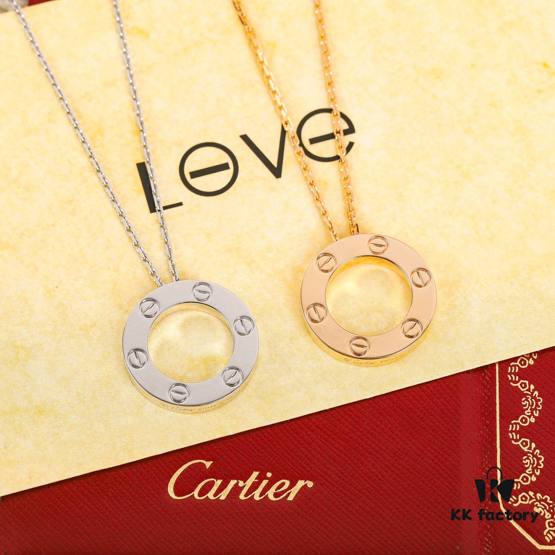 Homage to Classic Cartier Ca@tier Smooth Three-Diamond Six-Diamond Version Big Flat Necklace, Reversible Wear, Real Photos Showcasing Authentic Details