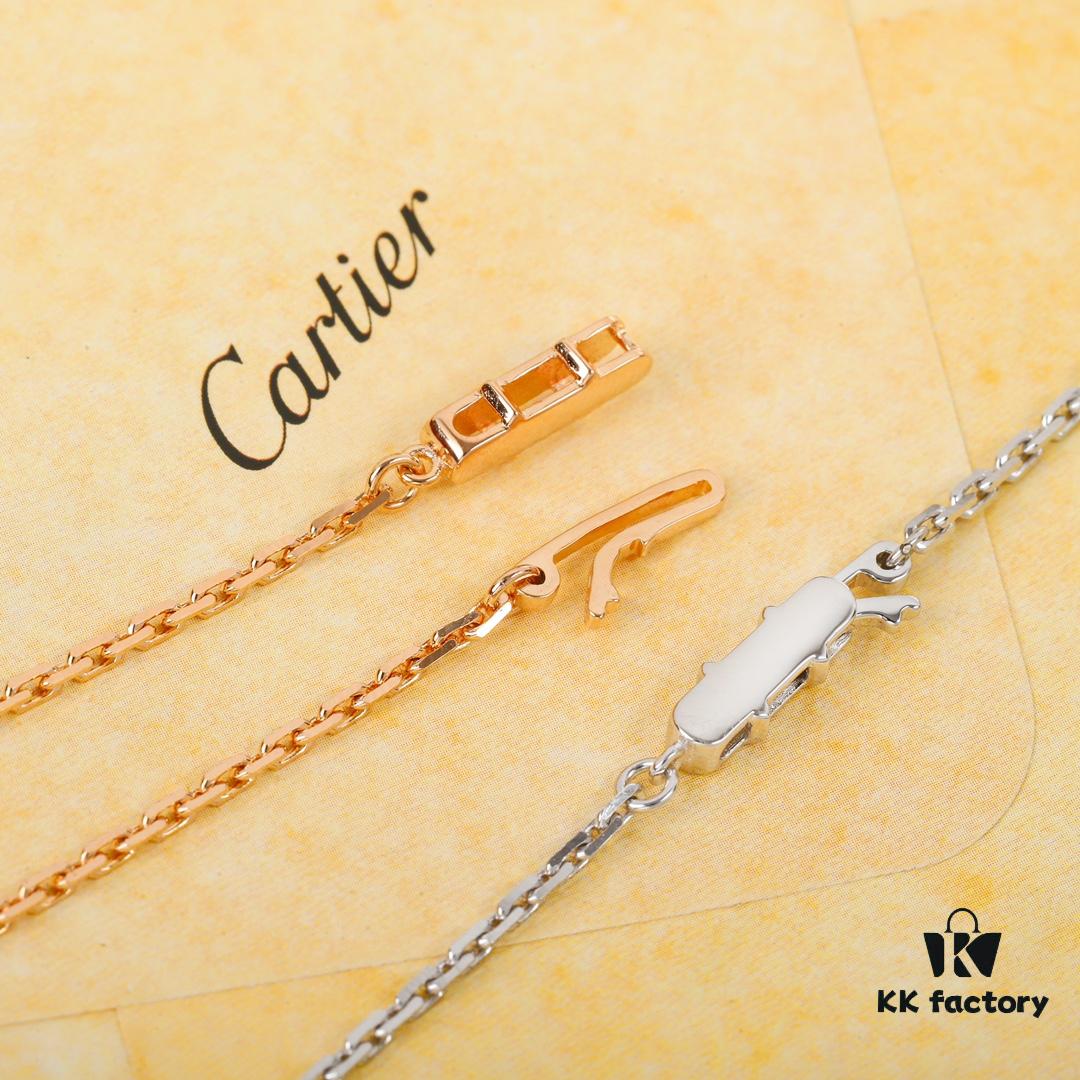 Homage to Classic Cartier Ca@tier Smooth Three-Diamond Six-Diamond Version Big Flat Necklace, Reversible Wear, Real Photos Showcasing Authentic Details