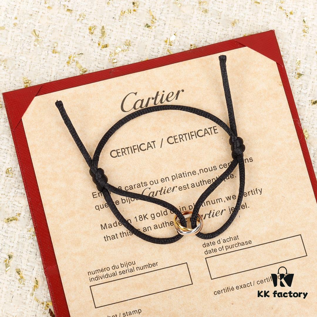 Cartier TRINITY Bracelet, Three Interlocking Rings Symbolizing Eternal Love and Affection